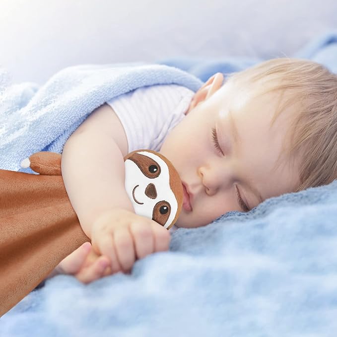 Pro Goleem Sloth Security Blanket Soft Loveys for Babies for Boys and Girls Newborn Lovie Infant Blankie Sloth Baby Stuff Baby Snuggle Toy Stuffed Animal Baby Gifts 14 Inch