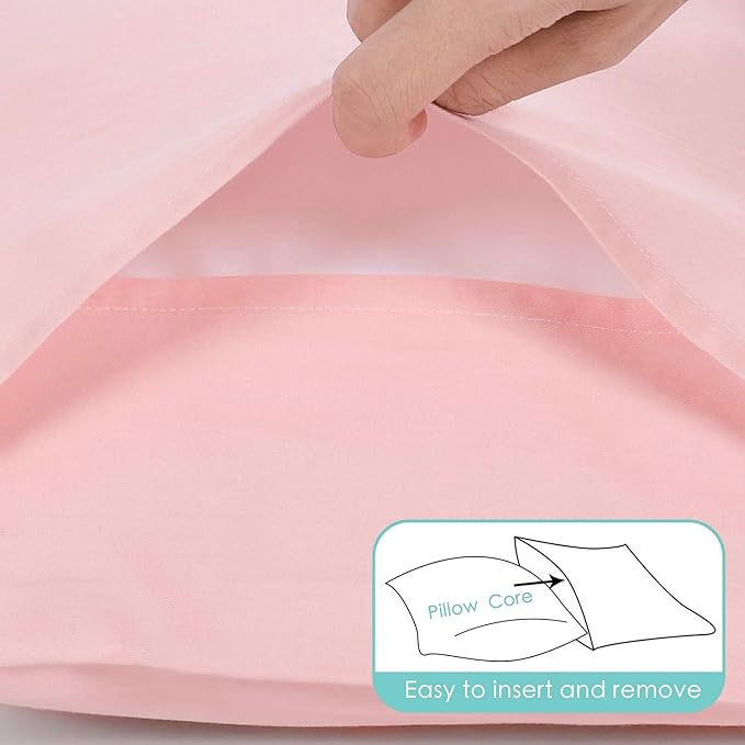 TILLYOU Toddler Pillowcase 2 Pack with Envelope Closure,13" x 18" Silky Soft Microfiber Travel Kids Pillowcase for Boys and Girls, Pink
