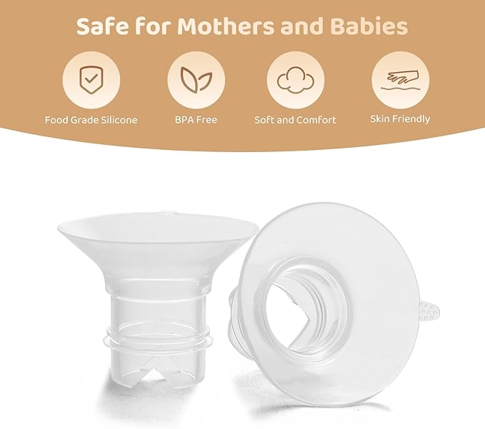 Flange Inserts 15mm Compatible with Medela/Spectra/TSRETE/Elvie/Momcozy/Bellababy Breast Pump 24mm Shields/Flanges, Reduce 24mm Nipple Tunnel Down to 15 mm, 4PCS