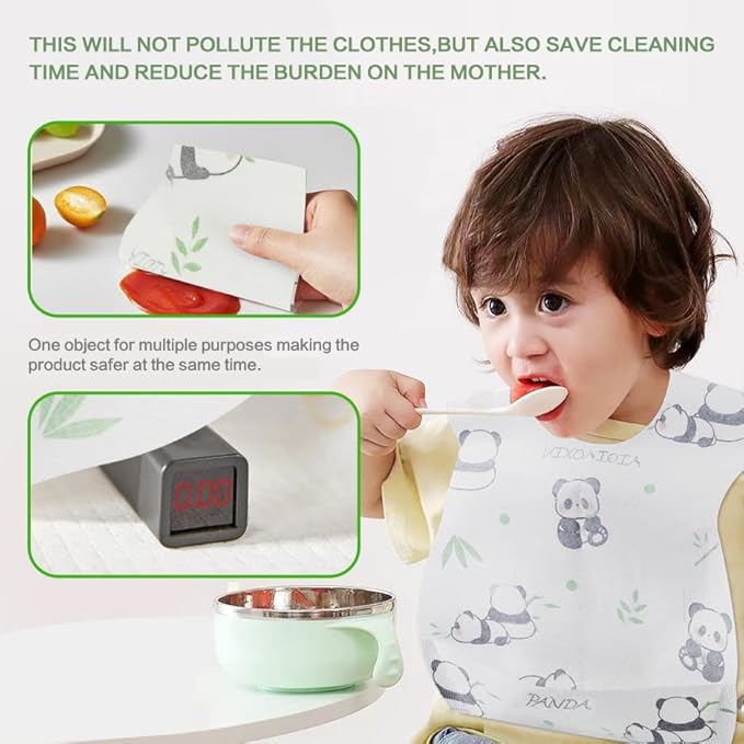 30/60pcs Baby Disposable Bibs-Individually Packaged,Soft, Leak Proof and Convenient, disposable bibs for toddlers