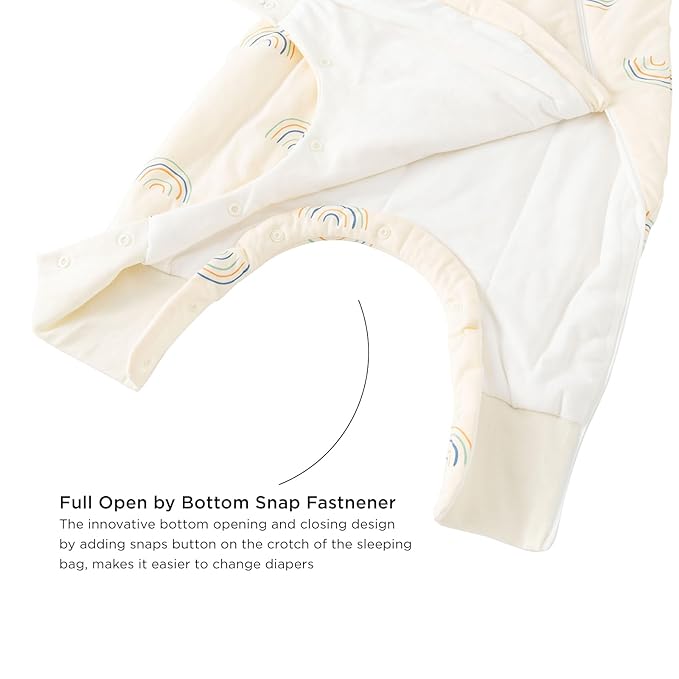 Duomiaomiao 1.5 TOG Toddler Sleep Sack 36-48 Months 100% Cotton Four Season Side Open Zipper Baby Sleep Sack with Feet, Breathable Toddler Wearable Blanket