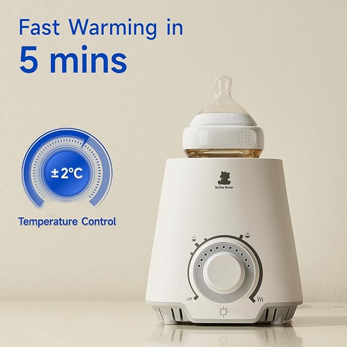 Snow Bear Baby Bottle Warmer & Breastmilk Heater - Fast & Even Warming for Breast Milk, Formula, and Baby Food - Safe, Efficient, Portable & Convenient for Busy Parents