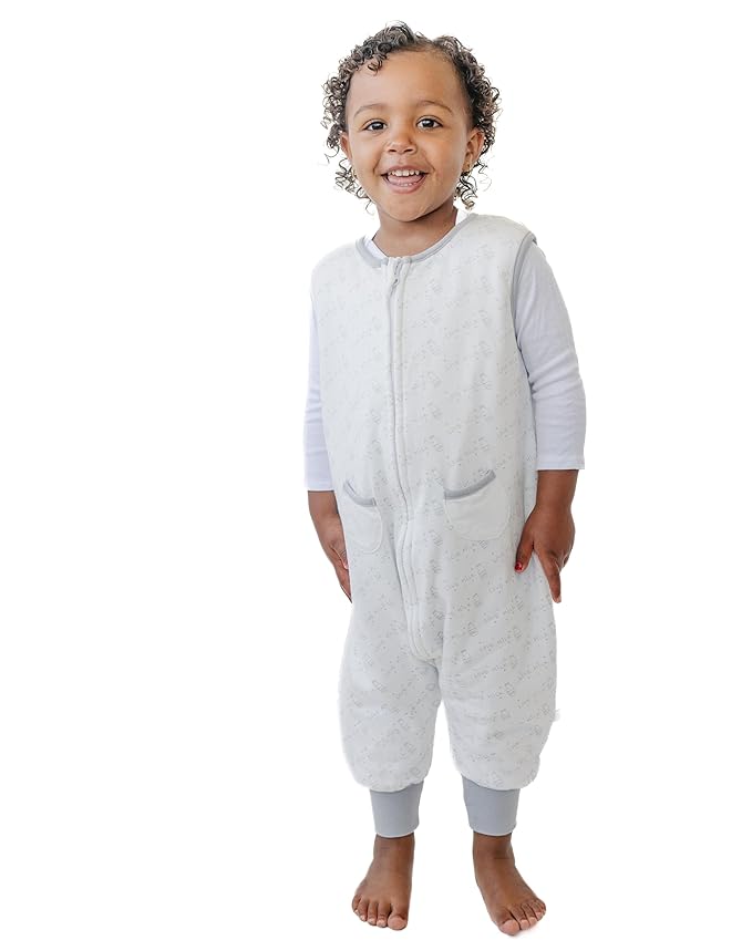 Tealbee Dreamsuit Toddler Sleep Sack with Feet – Walker Sleep Bag with Legs, Rayon made from Bamboo, All Season 1.2 TOG, 2-Way Zipper, 3T-4T - Love Milk