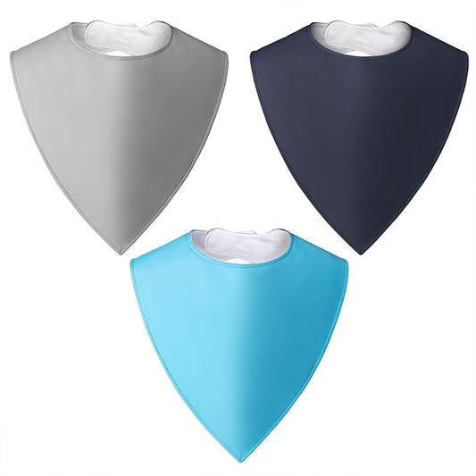Adult Absorbent Drool Bandana Bibs, Large Soft Bibs Set for Special Needs,Teens,Big Kid 13+ Years Boy Girl Men Women,3 Pack