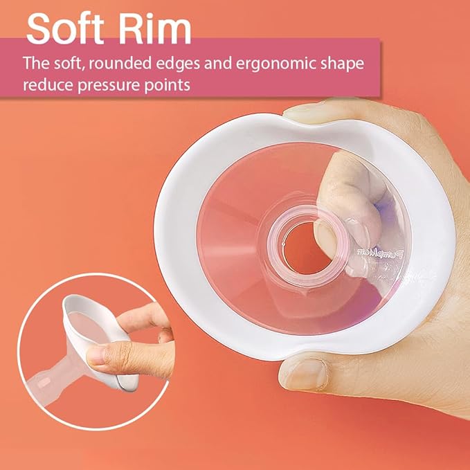 PumpMom-us 17mm and 19mm Oval Flanges Compatible with Spectra S2 S1 9 Plus Pump Parts, Replacement Breast Shield and Duckbill Valves for Spectra Flange Accessories (17mm + 19mm)