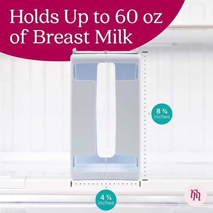 Nurse & Nourish Breast Milk Storage Tower & Freezer Organizer Bin - Space-Saving Rack for Breast Milk Storage Bags - Flat-Freeze Tray for Freezer Bins - First-In, First-Out for Baby Essentials - White