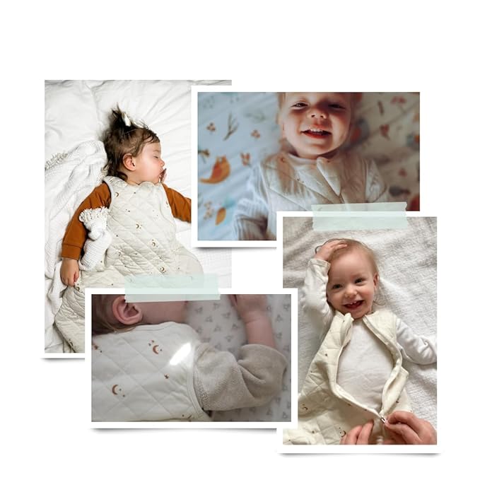 Tealbee Grow with Baby Sleep Sack – Adjustable Fit 6–24 Months for Babies & Toddlers, Soft Rayon from Bamboo Sleep Bag, All Season 1.2 TOG Wearable Blanket with 2-Way Zipper – Moons and Stars