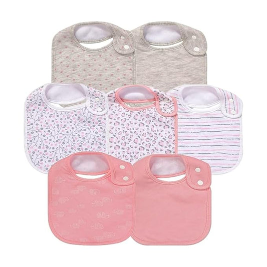 7 Pack Baby Cotton Absorbent Bibs for Drooling Teething