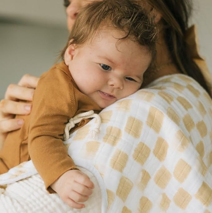 Little Unicorn Ultra-Absorbent Premium Burp Cloth 2 Pack | Soft on Baby's Skin | Larger Size | Ergonomic Design | Set of 2 (Adobe Checker)