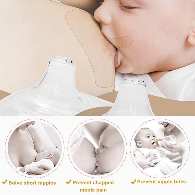 Nipple Shield & Breast Shell for Breast Feeding, Milk Savers Collector Nipple Protector for Breastfeeding Breast Milk Catcher for Breastfeeding Milk Collection Cups (Pack of 4)