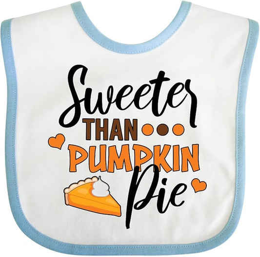 inktastic Thanksgiving Sweeter Than Pumpkin Pie Baby Bib
