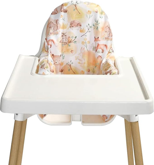 Nibble and Rest Highchair Insert Cover, Compatible for IKEA Antilop Highchair, High Chair Accessories Stain-Proof and Wipeable Insert Cover (Cushion NOT Included) (Woodland Animals)