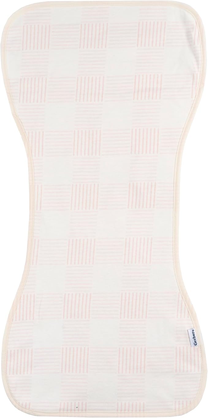 Gerber Baby Unisex Burp Cloths, Pink, Size 10.5" x 21" (Pack of 60)