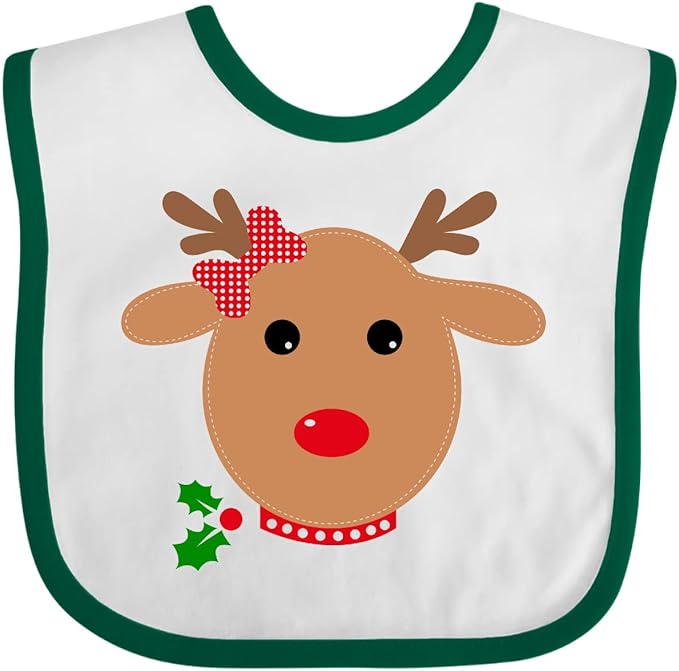 inktastic Girl Reindeer Baby Bib