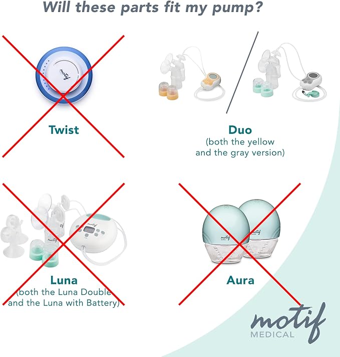 Motif Medical Replacement Breast Pump Valve For Motif Duo Breast Pump - Easy-To-Attach Breast Pump Duckbill Valves - Portable Motif Duo Pump Parts (2 Valves Included)