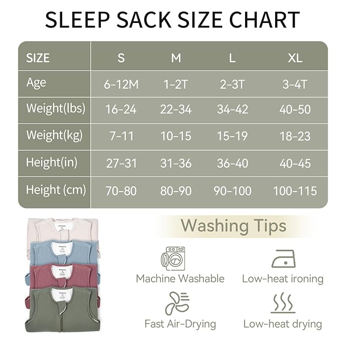 Rayon Made from Bamboo Toddler Sleep Sack with Feet 24-36 Months 1.0 Tog Breathable Sleep Sack 2t-3t Ultra Soft Baby Wearable Blanket with Legs Unisex Sleeping Bag with 2-Way Zipper