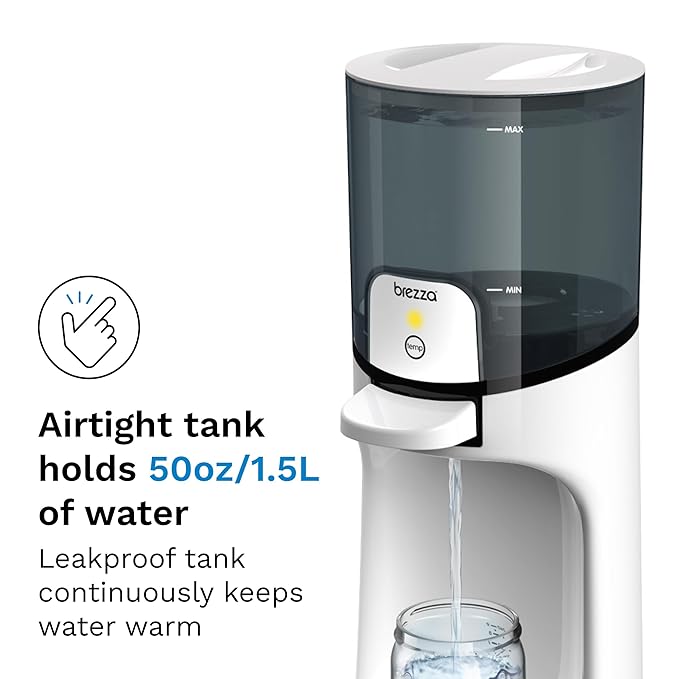 Baby Brezza Instant Baby Bottle Warmer - Fast Water Warmer Instantly Dispenses 24/7 in 3 Temperatures, White (Pack of 2)
