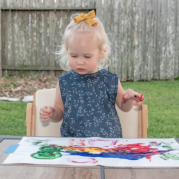 BapronBaby Willow Bapron - No Neck Tie Safer Bib for Baby & Toddler - Soft Waterproof Stain Resistant - Machine Washable - Sz Preschool 3-5yrs