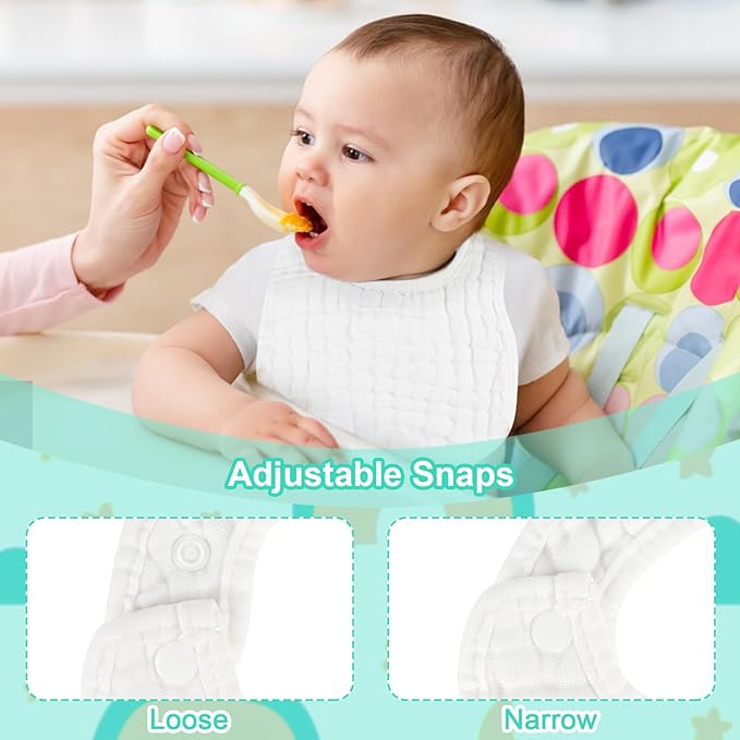 Accmor Muslin Baby Drool Bibs 6 Pack Baby Bandana Drool Bibs Soft Cotton Baby Bandana Bibs for Teething Drooling