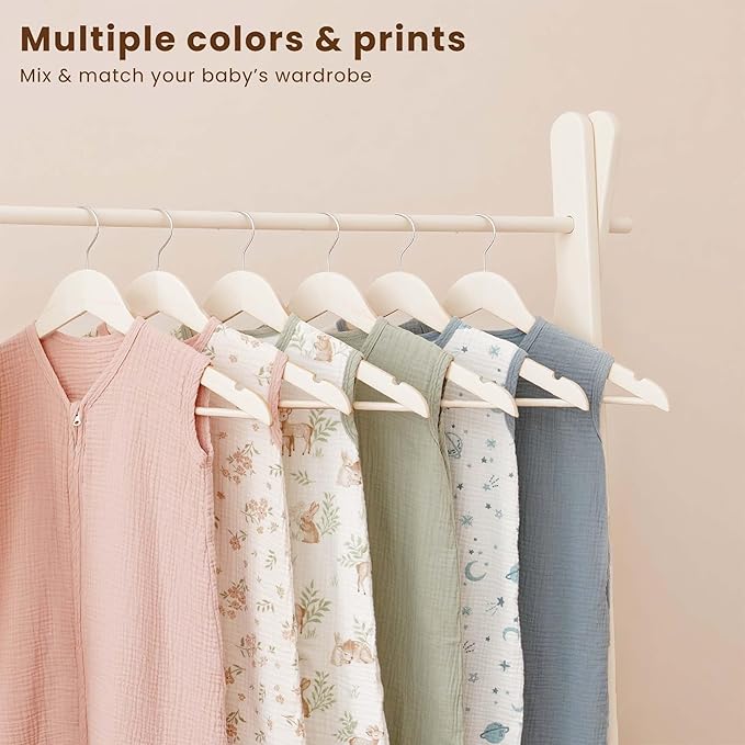 Konssy Muslin Baby Sleep Sack 6-12 Months 0.8 TOG, 2 Pack 100% Cotton Wearable Blanket for Babies, 2-Way Zipper Breathable Sleeping Sack Infant Toddler Essentials for Girls and Boys (Blossom, Pink)