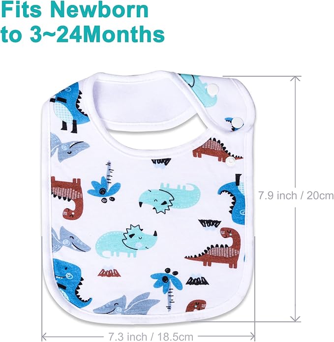 Baby Bibs Soft and Absorbent Organic Cotton Bandana Drool Bibs Set for Boys Girls Newborn 0-36 Months