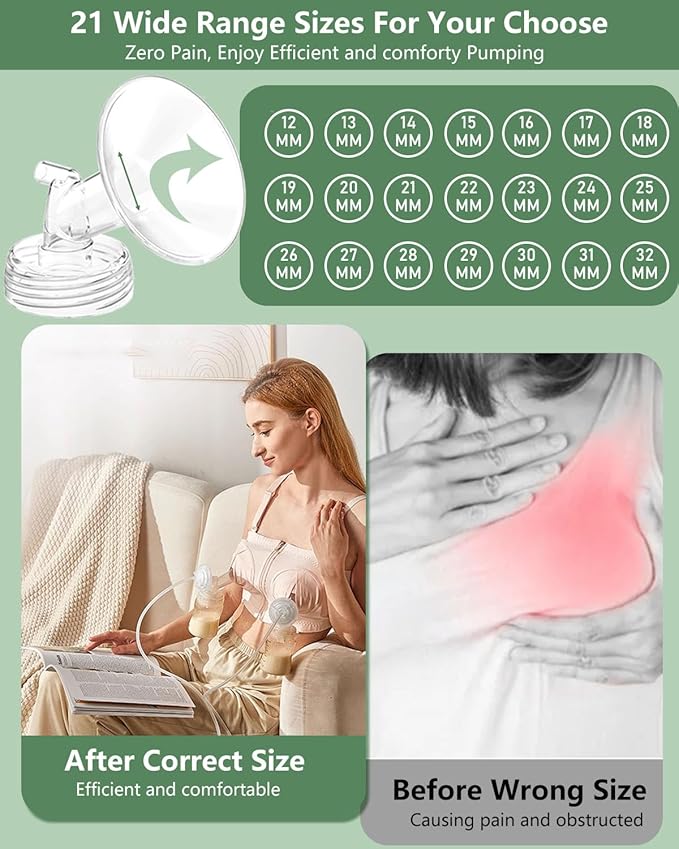 Breast Pump Parts Compatible with Spectra S1/S2/9 Plus/Synergy Gold, Full Set Replacement Parts for Spectra Include 25mm Flange, Duckbill Valve, Backflow Protector, Tubing, Bottle, Not Original Parts