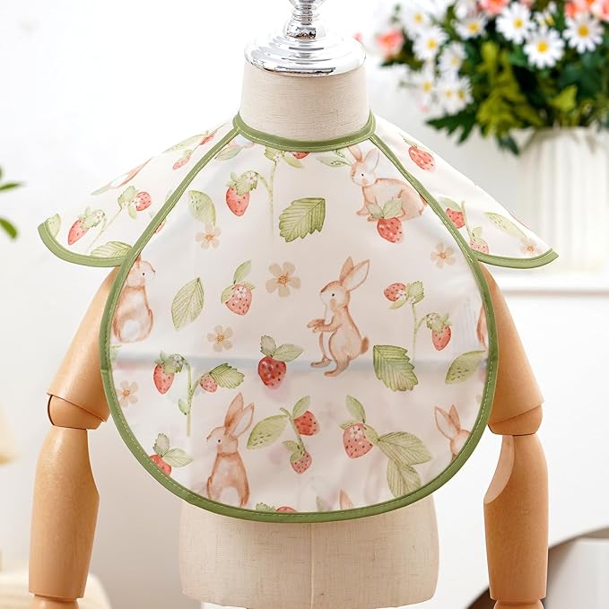 Feeding Bibs for Baby,3 Pack-Waterproof & Easy Clean Feeding Bibs for Toddlers & Infant,Reversible Pockets