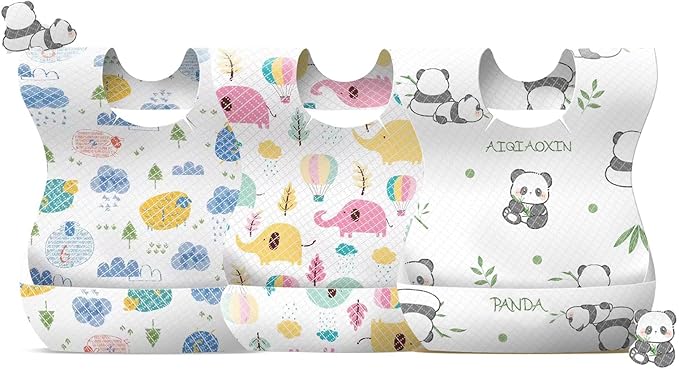 30/60pcs Baby Disposable Bibs-Individually Packaged,Soft, Leak Proof and Convenient, disposable bibs for toddlers