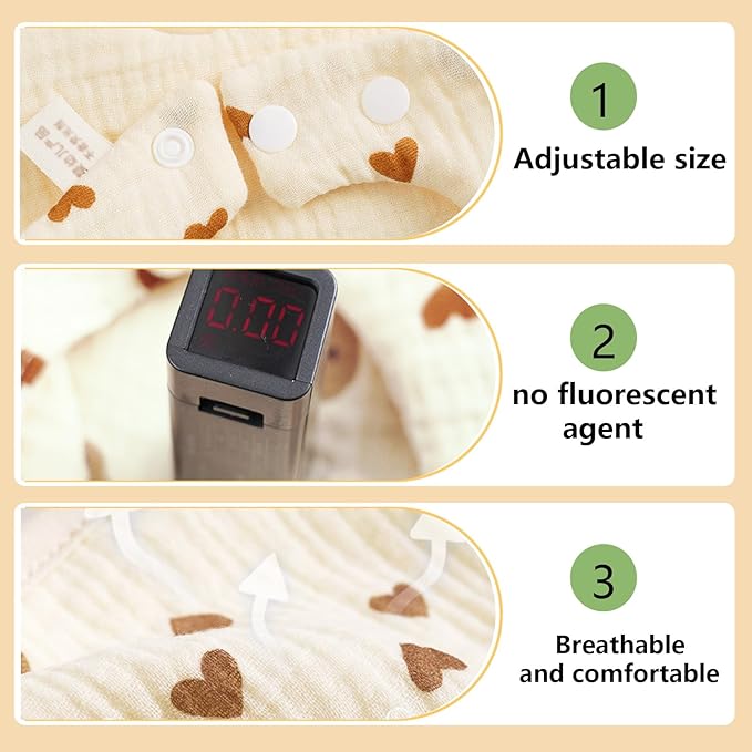 Baby Bibs Muslin Bibs for Baby Girl Boy for Drooling and Teething 10 Pack