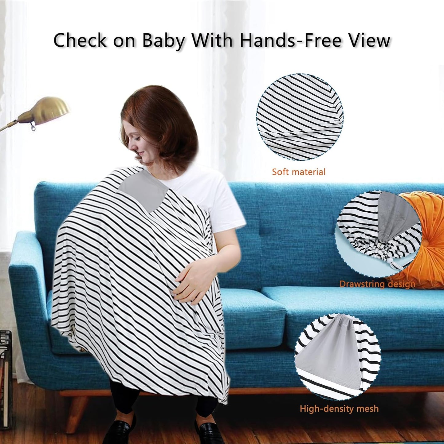 Breastfeeding Cover - Soft Breathable Nursing Poncho - Free View - Multi Use - Newborn Essentials