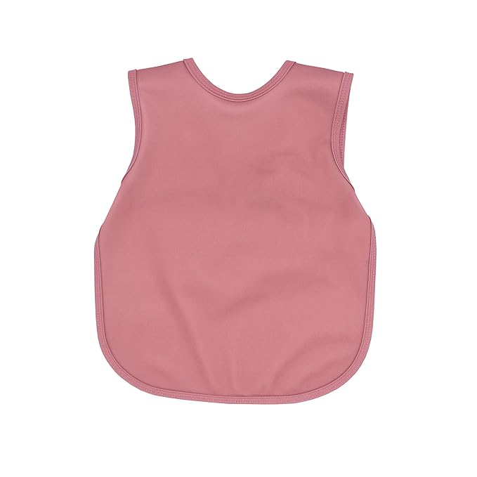 BapronBaby Minimalist Blush Bapron - No Neck Tie Safer Bib for Baby & Toddler - Soft Waterproof Stain Resistant - Machine Washable - Sz Preschool 3-5yrs