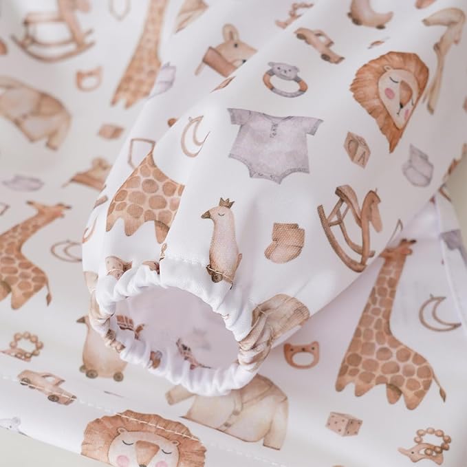 Long Sleeve Baby Bib - Mess-Proof Feeding Bibs for Babies - Adjustable, Waterproof, and Highchair/Table Attachment