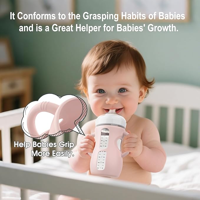 3PCS Philips Avent Glass Bottle Silicone Sleeves with Handles, Compatible with Philips Avent Glass Bottles 8 oz, Suitable for Avent Baby Bottles 8 oz, and Easy to Clean