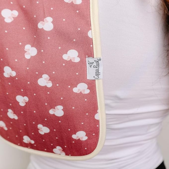 Baby Burp Cloth Large 21''x10'' Size Premium Absorbent Triple Layer 3-Pack Gift Set "Minnie Mouse" by Copper Pearl