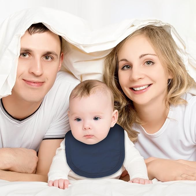 Muslin Baby Bibs 6 Pack for Unisex Girls & Boys, Adjustable Soft Cotton Baby Bibs for Drooling and Teething