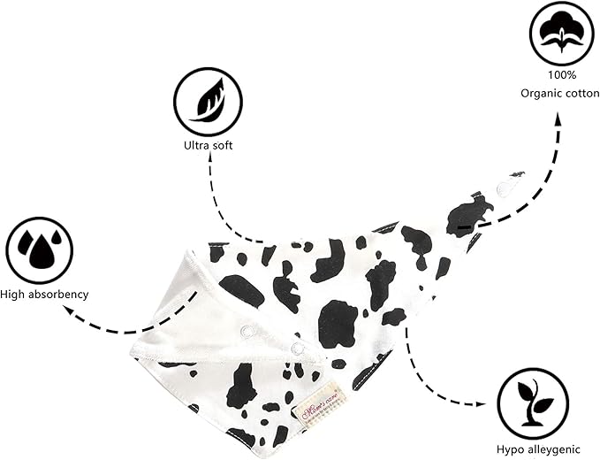 JN&LULU 3 Pack Newborn Baby Bibs Bandana Drool Bibs for Drooling Cotton Baby Gifts