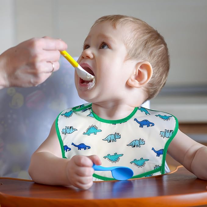 Accmor Baby Bibs, Waterproof Baby Toddler Bibs, Apron Smock Bib for Baby Boys Girls, Essential Must Have for Eating, Feeding