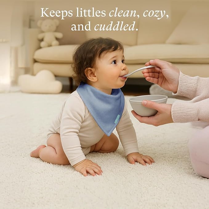 PurComfy SuperSoft Baby Bibs, Premium Bamboo Bandana Drool Bibs for Infant Boys & Girls, Adjustable Snap Bibs, 6-Pack