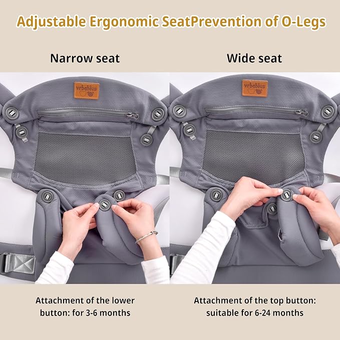 New Upgrade Ergonomic Baby Carrier Newborn Toddler Wrap Carrier,Hands Free Baby Sitting Sling,Breathable,Perfect for Infants/Chest Sling for Babies Shower Gift (Grey, Upgrade-with Belt)