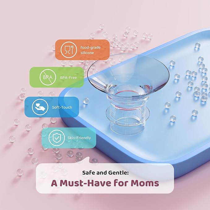 Flange Inserts 8PCS 13mm for 24mm Flange/Shield, Flange Sizing Kit Silicone Flange Insert, Breastfeeding Essentials Kit for New Moms