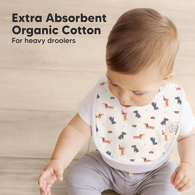 8-Pack Organic Baby Bibs for Boys, Girls - Soft Cotton Drooling and Teething Bibs for Baby Girl & Boy, Extra Absorbent, Easy To Clean & Put On for Toddler, Newborn, Infant 0-24 Months (Pets & Paws)