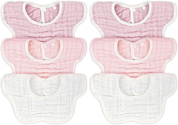 Muslin Baby Bibs for Drooling and Teething Newborn Drool Bibs for Baby Girl Boy