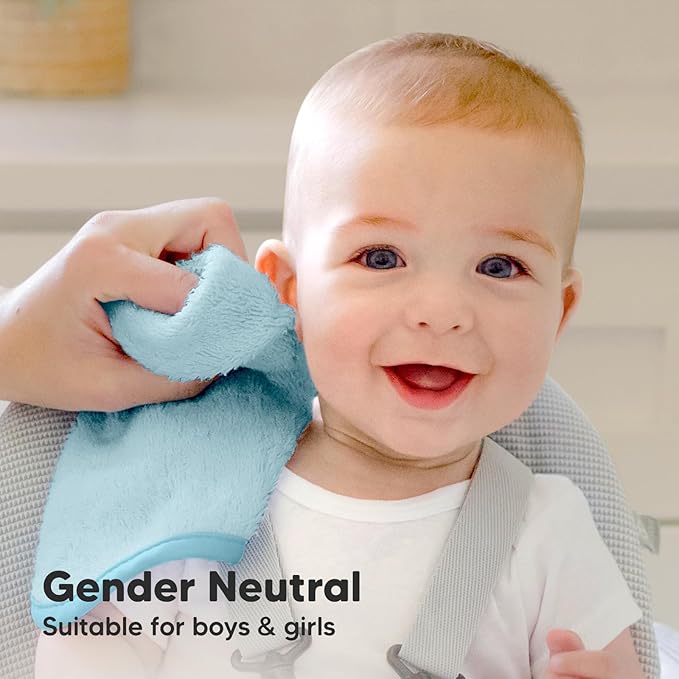 6-Pack Baby Washcloths - Soft Absorbent Viscose from Bamboo Wash Cloths for Babies, Kids, Toddlers, Infant, Newborn Bath Towels, Gentle on Sensitive Skin, 10x10 Reusable Face Towels (Bravo Blue)