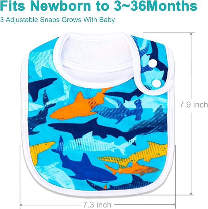 Baby Bibs Soft and Absorbent Organic Cotton Bandana Drool Bibs Set for Boys Girls Newborn 0-36 Months