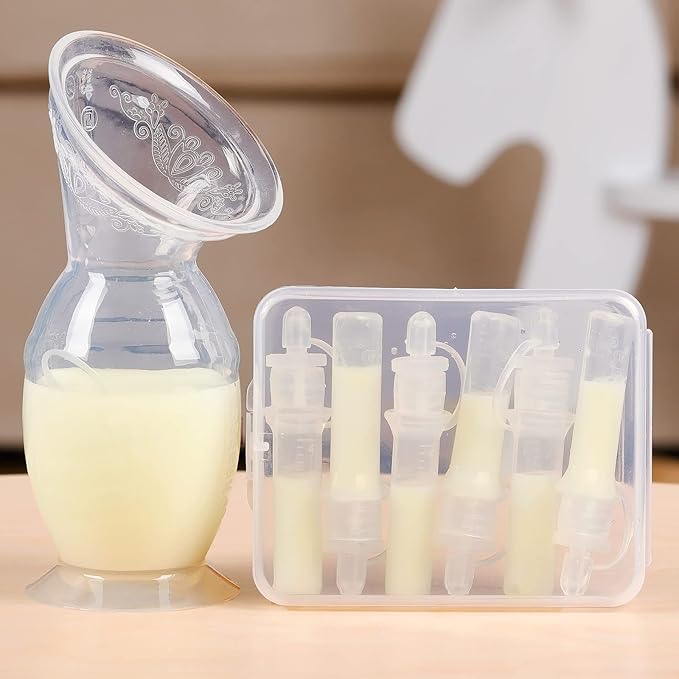 haakaa Manual Breast Pump 5oz/150ml & Silicone Colostrum Collector Kit Ready-to-Use Pack (0.1oz/4ml, 6pcs)