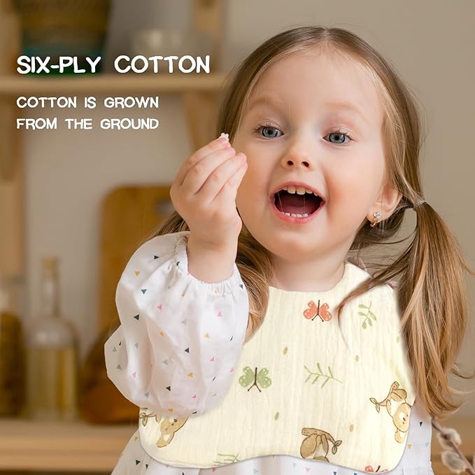 Baby Bibs Muslin Bibs for Baby Girl Boy for Drooling and Teething 10 Pack