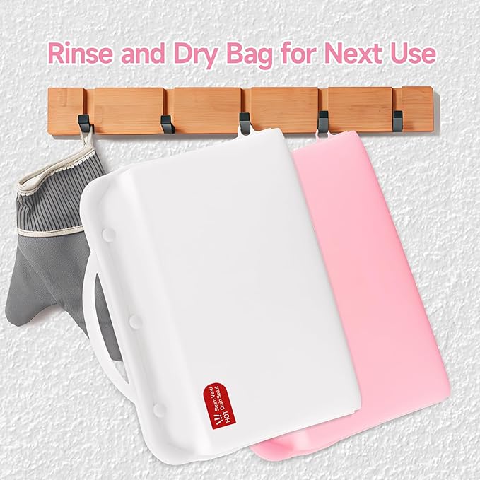 Silicone Microwave Steam Sterilizer Bag for Baby Bottles, Reusable Sterilizing Bag for Pump Parts and Toddler Accessories, Easy to Use Sterilizer Bags Perfect for Home and Travel, White (1PC)