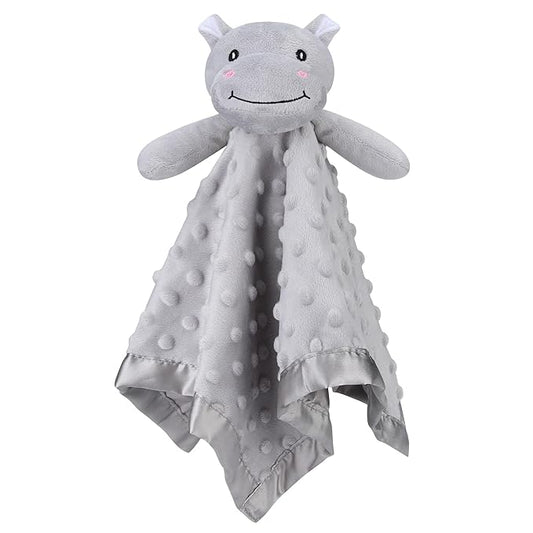 Pro Goleem Hippo Loveys for Babies, Soft Security Blanket Baby Snuggle Toy Newborn Stuffed Animals Baby Gifts for Boys and Girls, 16 Inch