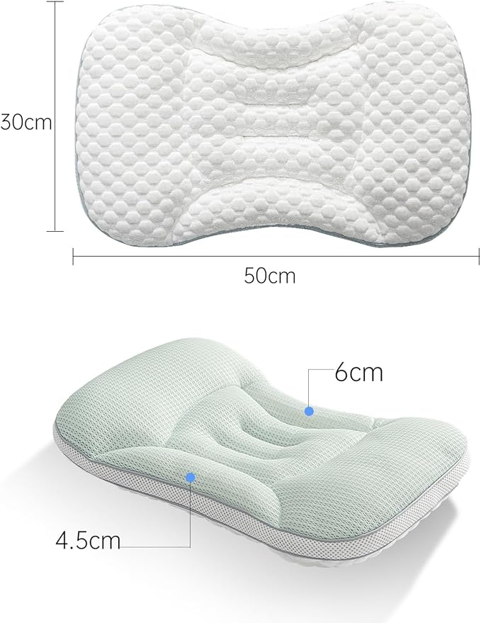 Reidio Toddler Pillows Double Sided Cooling Fabric & Breathable Mesh Kids Pillow Dual Heights Toddler Ergonomic Design Advanced Hose Filler Machine Washable (Blue Green, H2)