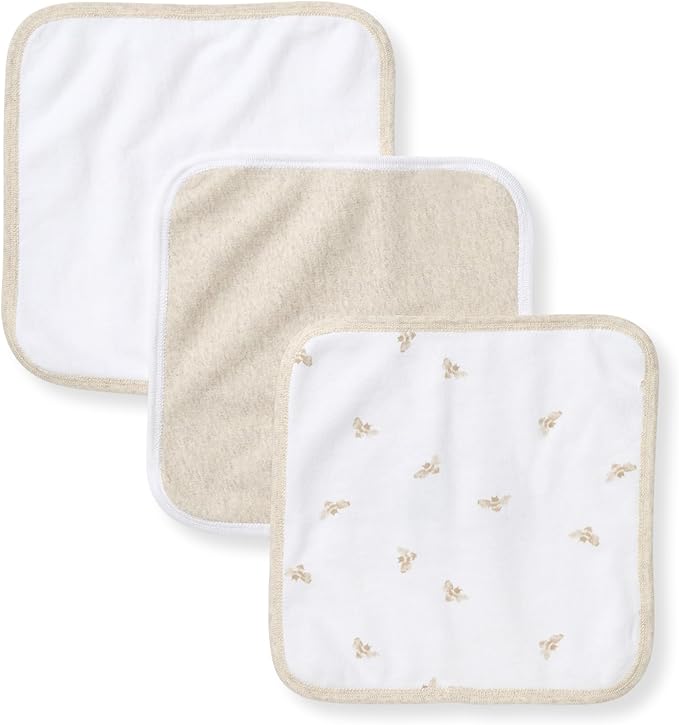 Burt's Bees Baby Infant Washcloths, 100% Organic Cotton, Soft and Super Absorbent Knit Terry & Woven Terry Wash Cloth